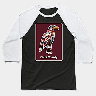 Clark County Washington Native American Indian American Red Background Eagle Hawk Haida Baseball T-Shirt